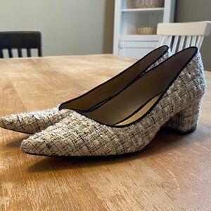 Ann Taylor Tweed Block Heel Pumps